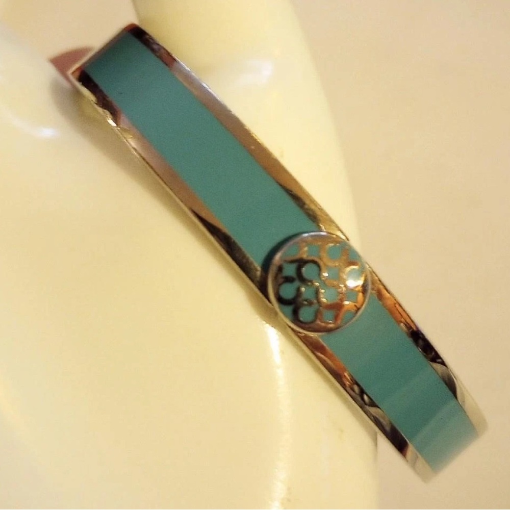 Coach enamel teal turquoise color bangle